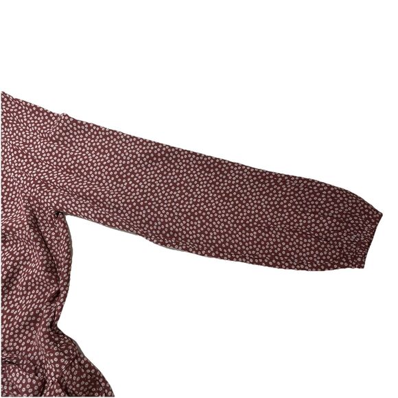 Abercrombie & Fitch Romper Floral Boho Split Back Maroon Sz S Festival Bloomcore - Picture 6 of 16